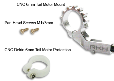 CNC Tail Motor Mount + Delrin Protection(Silver) – Blade m